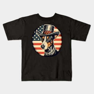Patriotic Fox Terrier Kids T-Shirt